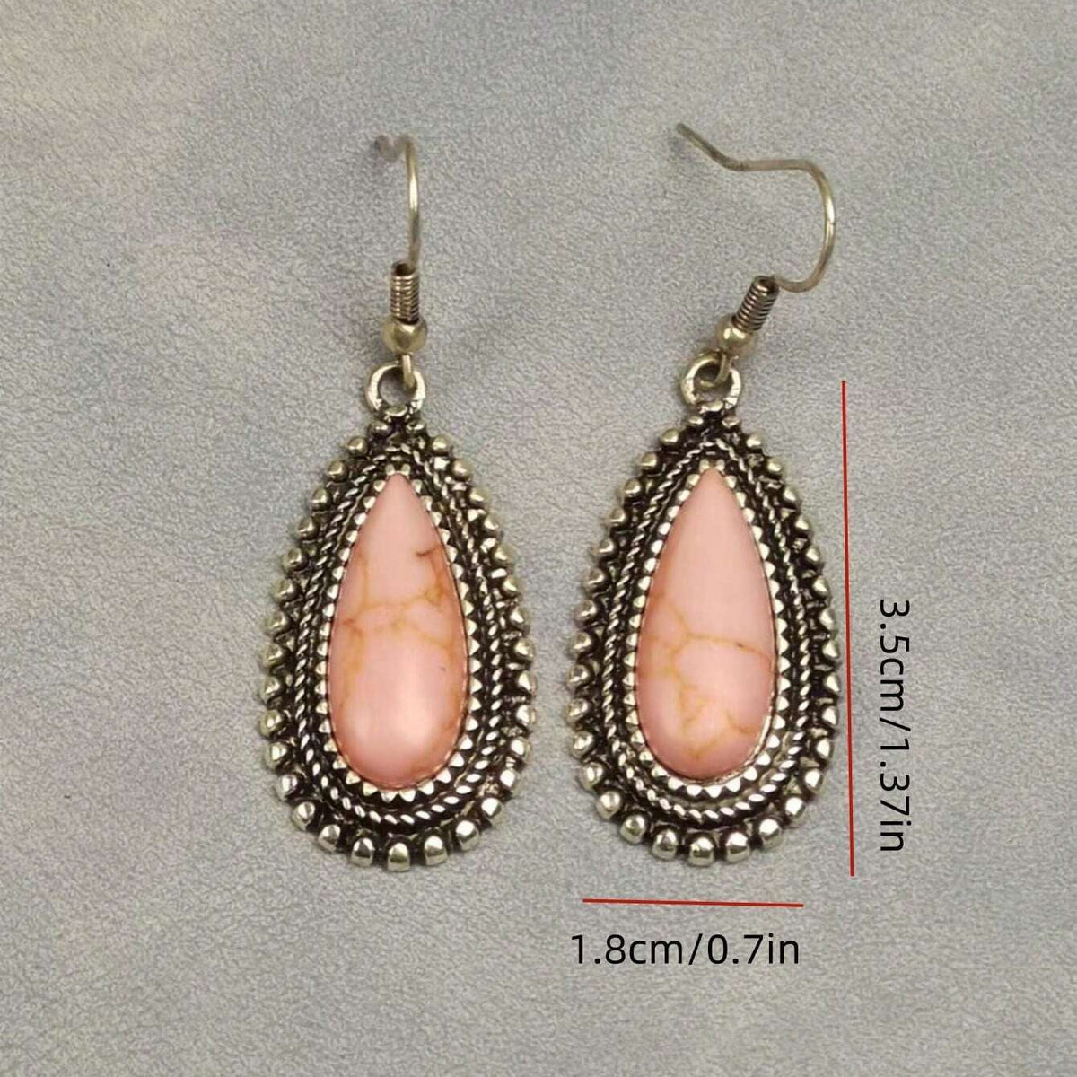 Vintage retro oorbellen met ingelegd turkoois
