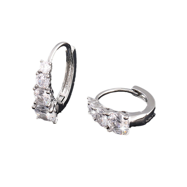 Classic Sparkling Cubic Zirconia Hinged Hoop Earrings