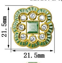 Vintage vergulde ring met smaragden zirkoon edelsteen