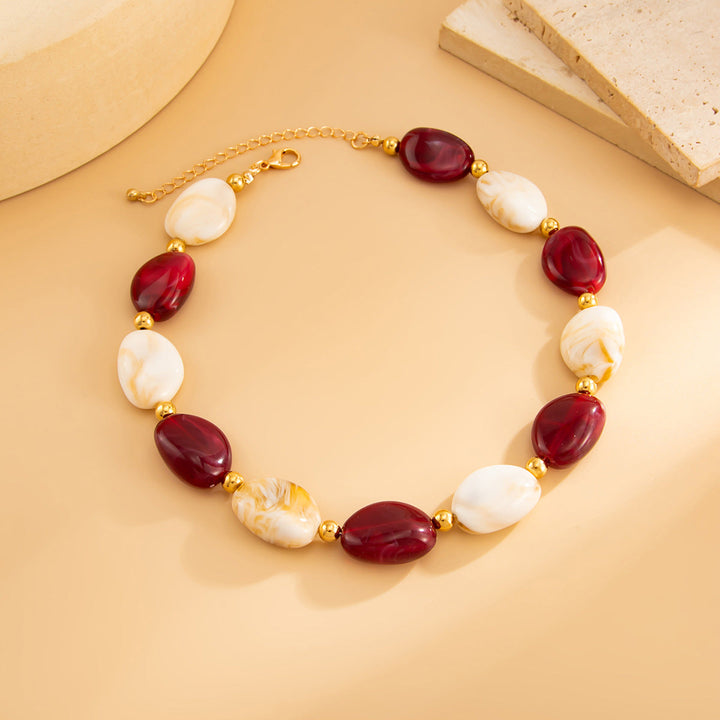 Bohemian Geometric Asymmetrical Beaded Necklace
