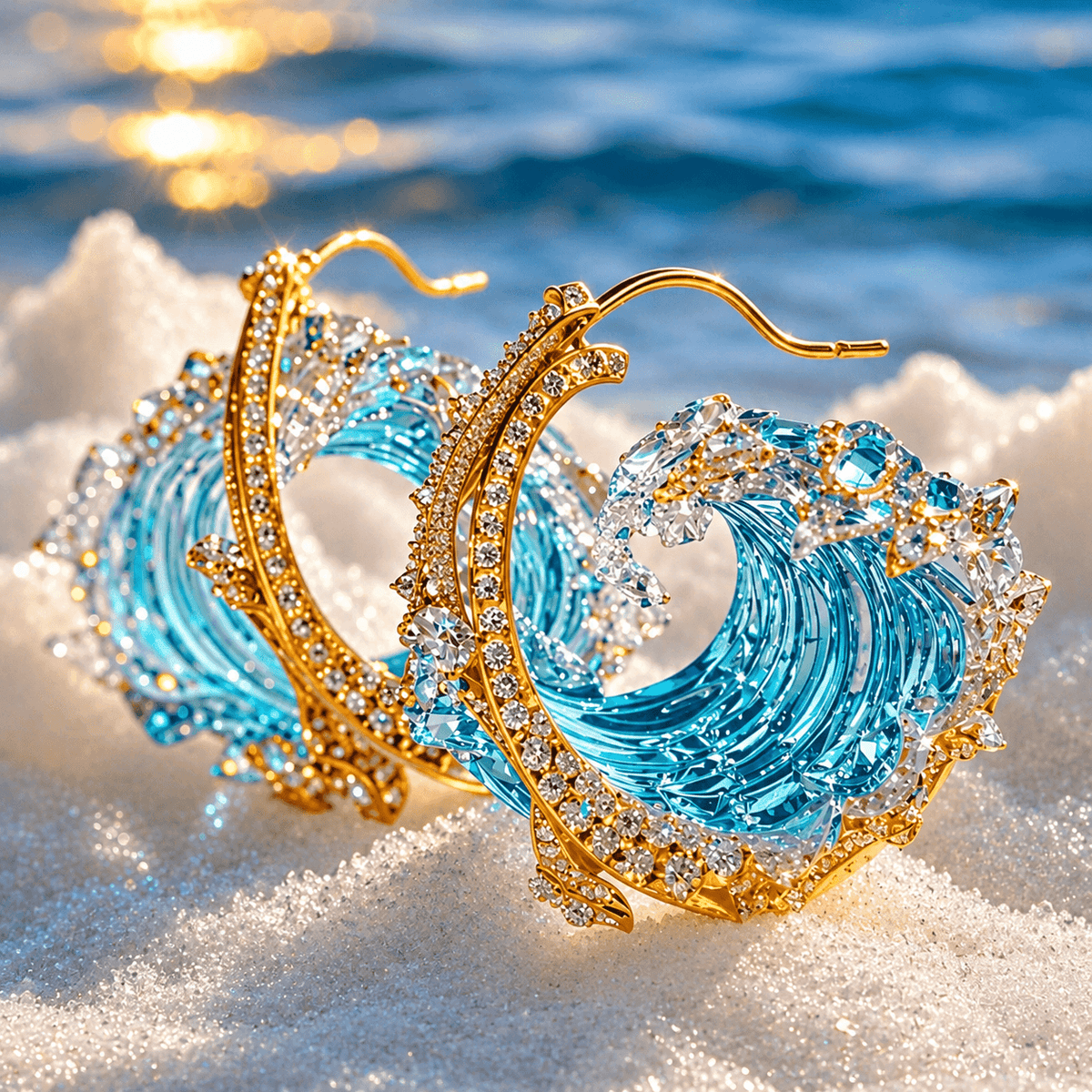 Ocean's Oath goudkleurige oorbellen