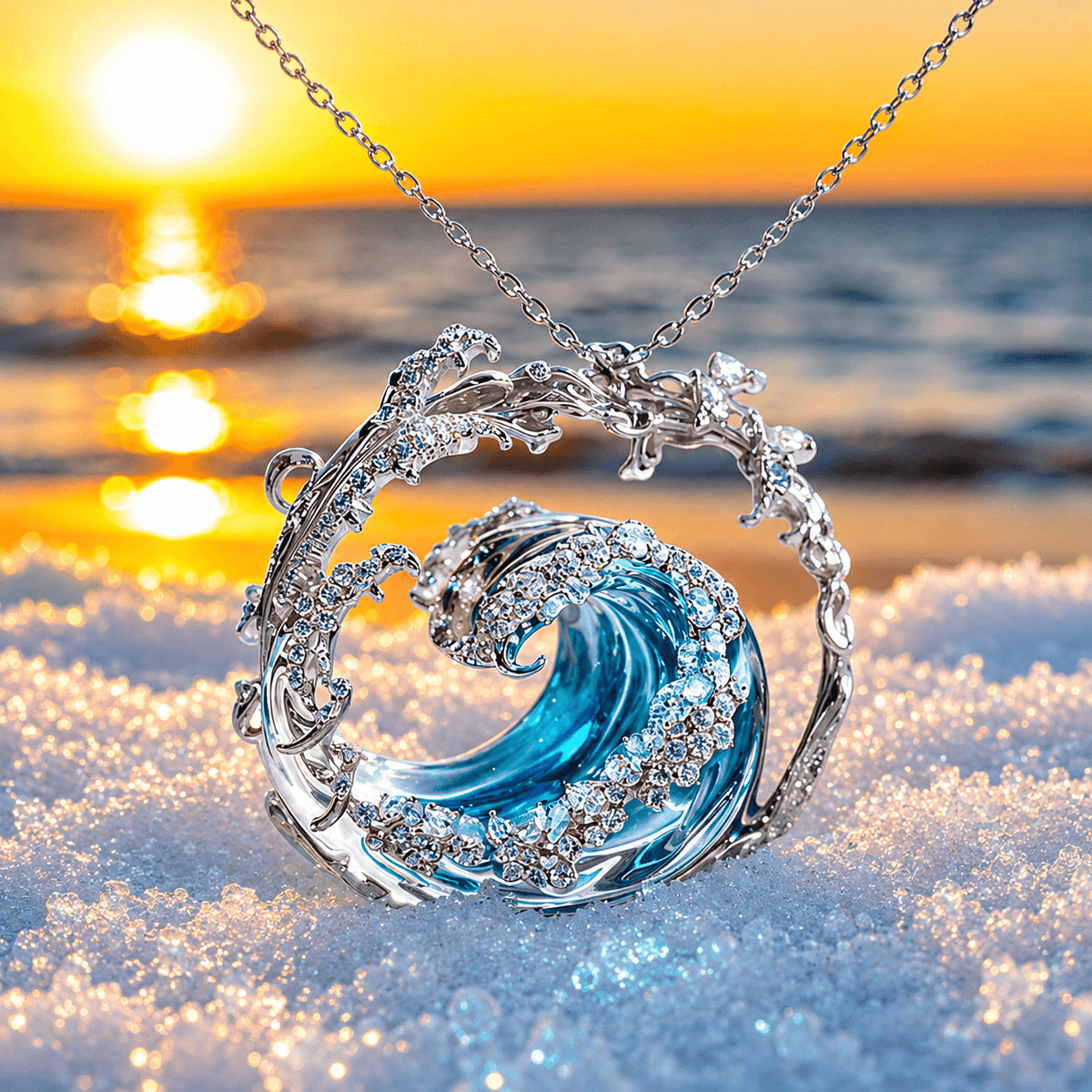 Ocean's Oath zilverkleurige ketting
