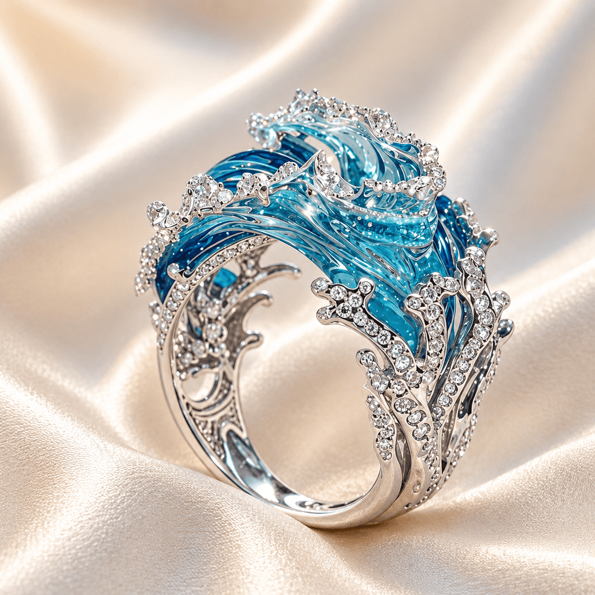 Ocean's Oath zilverkleurige ring