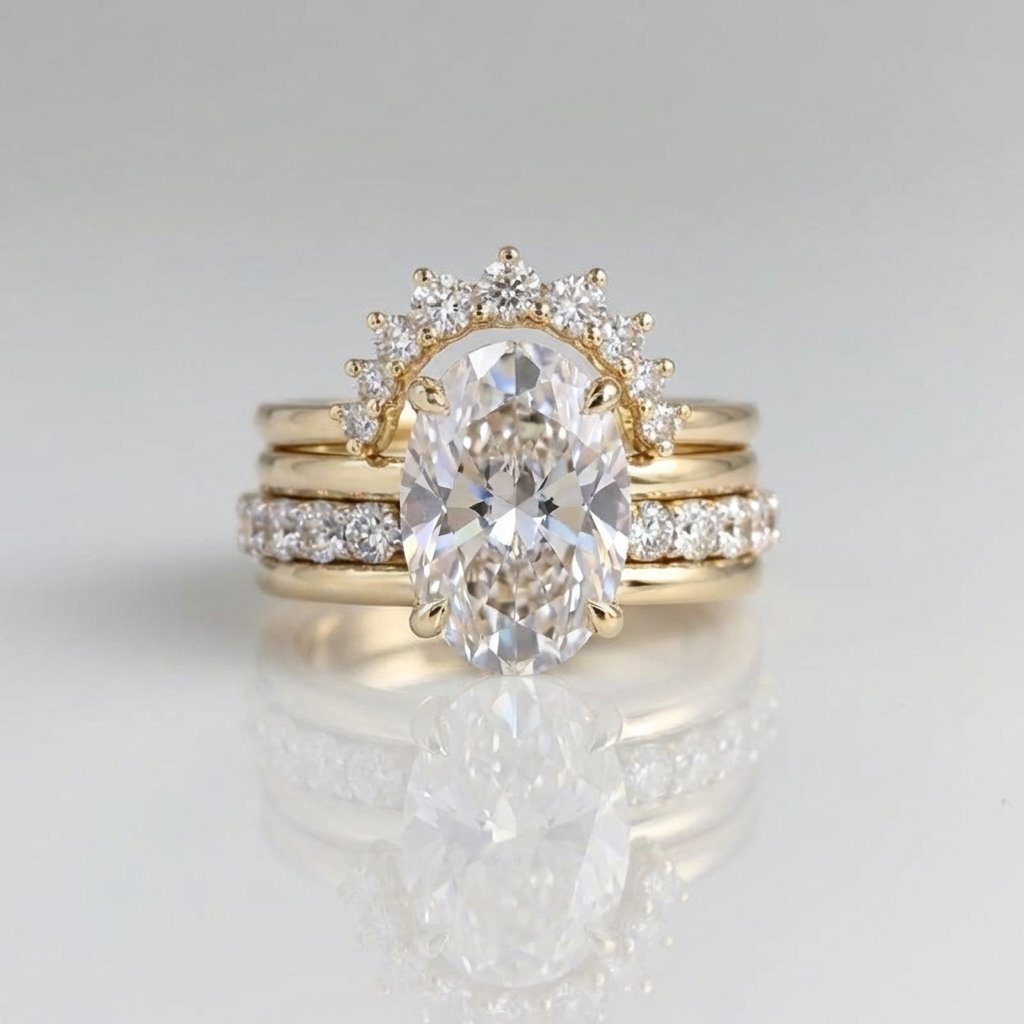 Elegant European Style Stacked Zirconia Diamond Ring