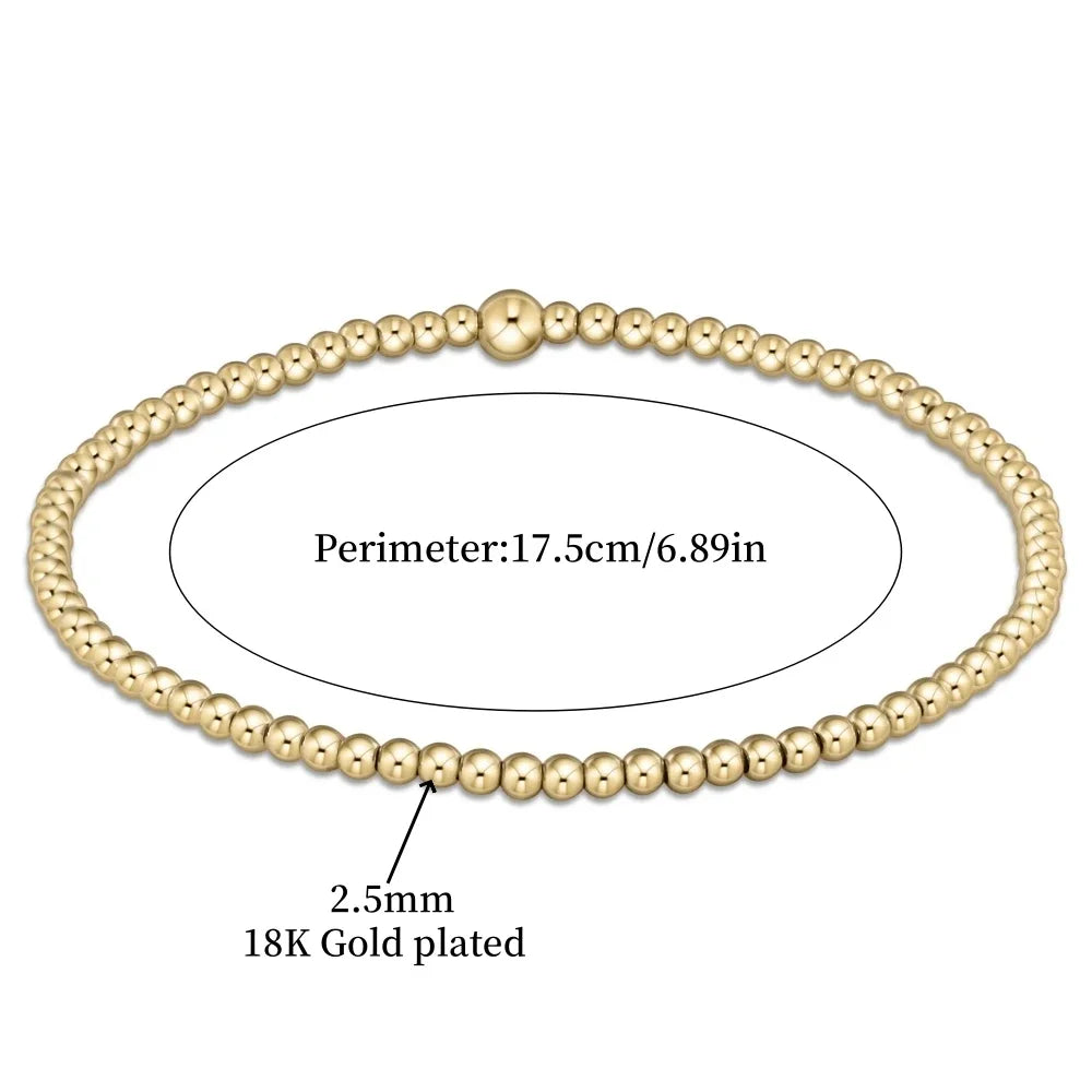 Chique 18K goudkleurige turkoois kralen armband