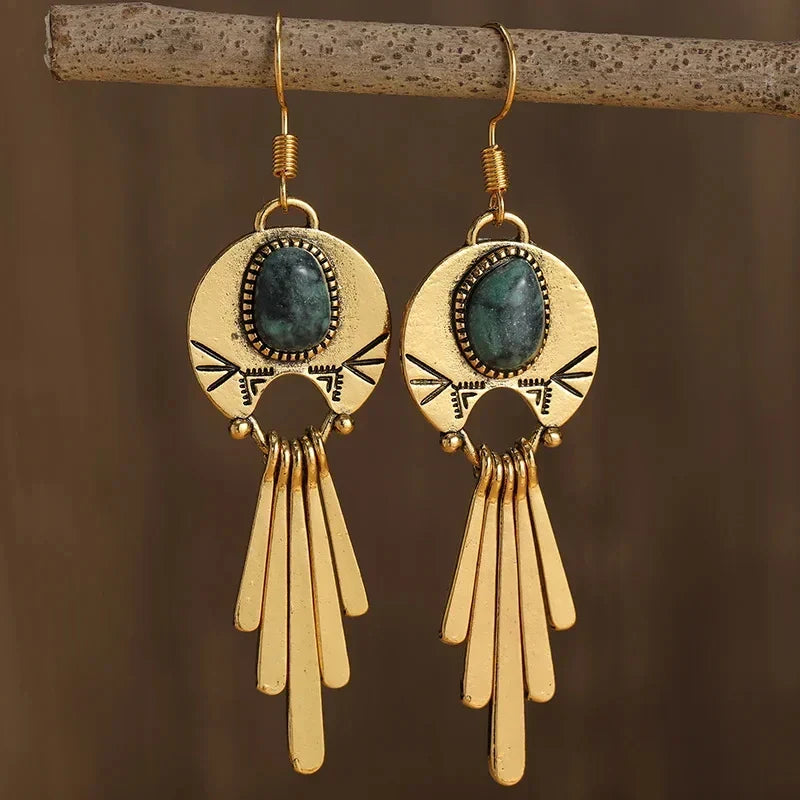 Retro bohemien lange oorbellen