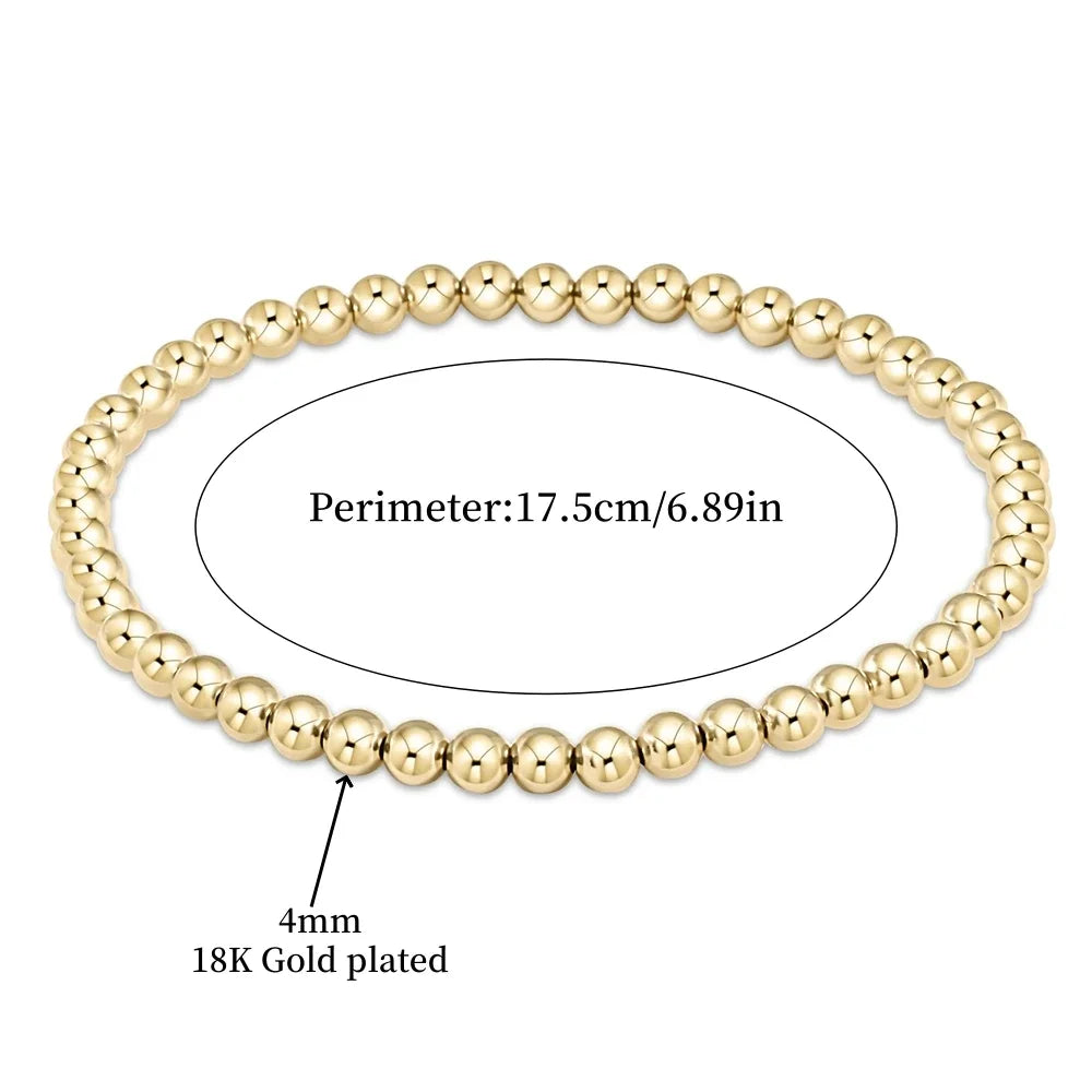 Chique 18K goudkleurige turkoois kralen armband
