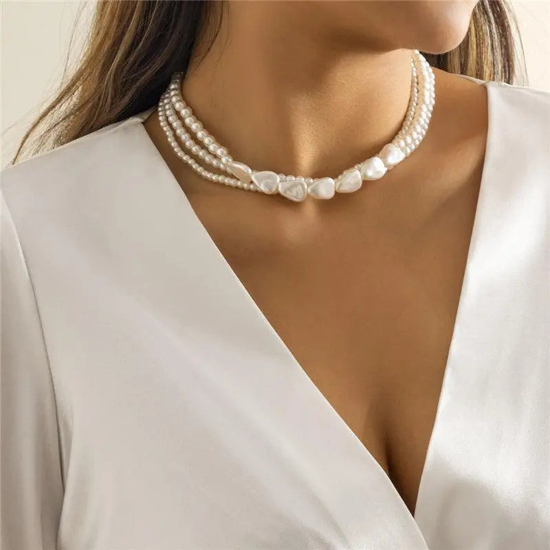 Multi-Strand Baroque Pearl Layered Necklace