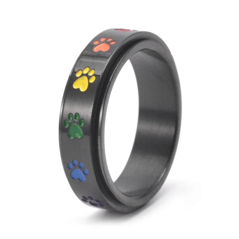 Thea - draaibare antistress-ring met regenboogpootjes