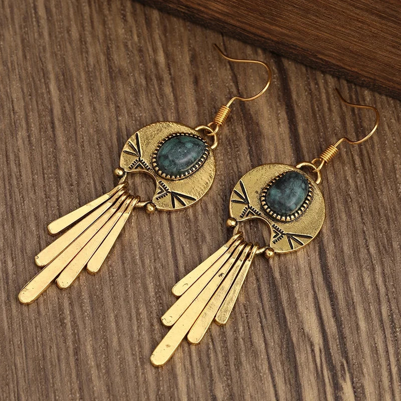 Retro bohemien lange oorbellen