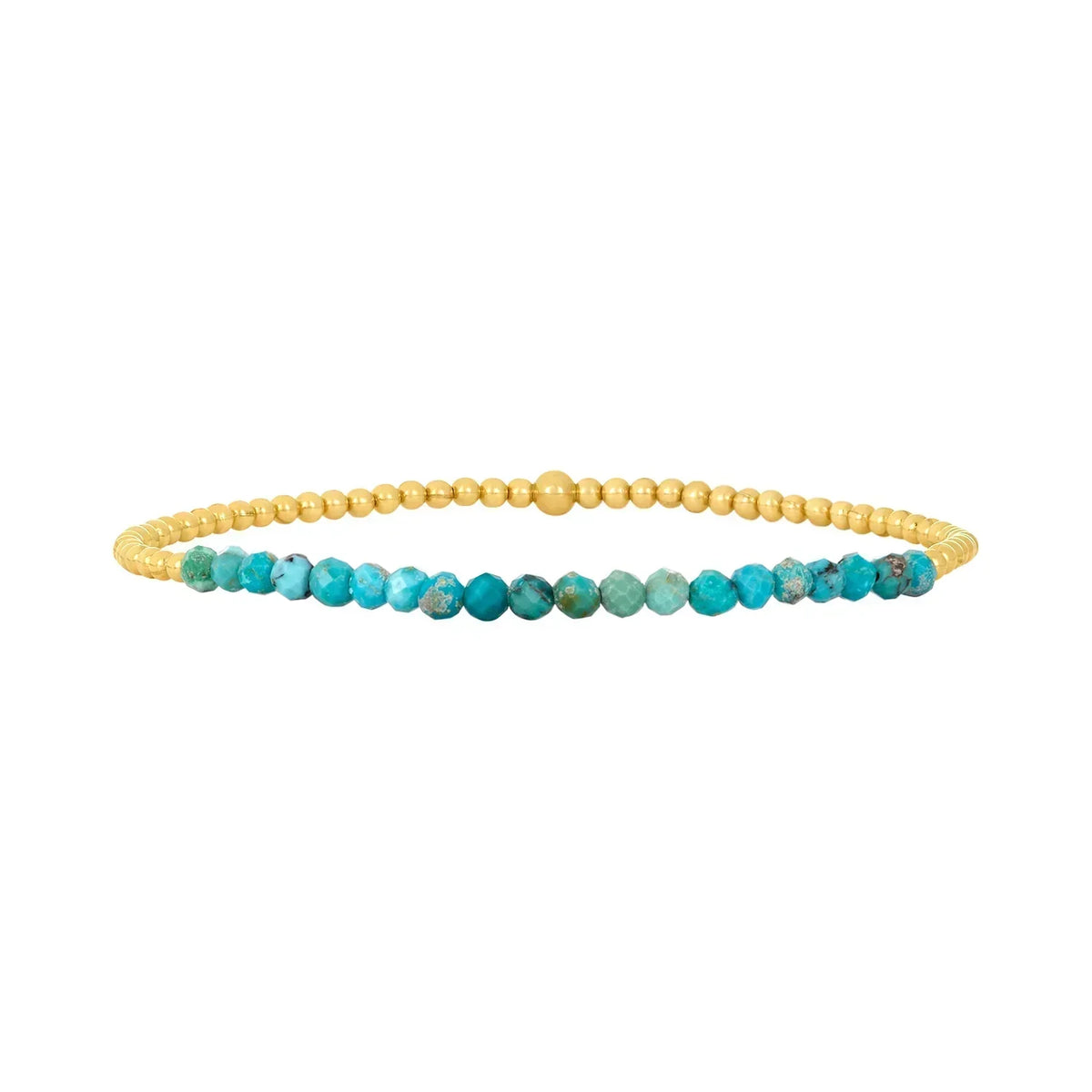 Chique 18K goudkleurige turkoois kralen armband