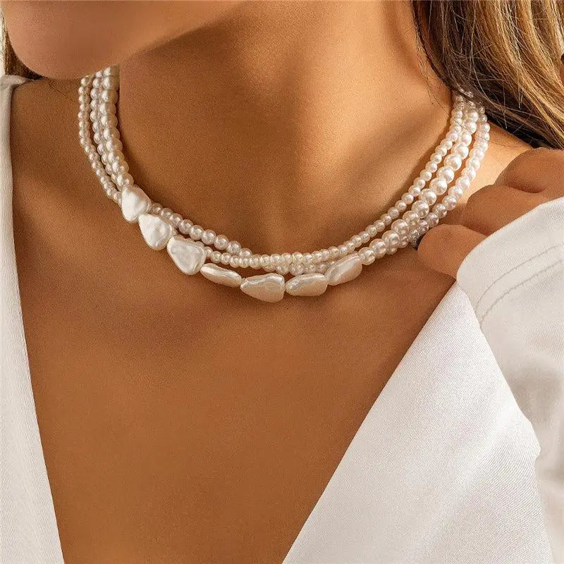 Multi-Strand Baroque Pearl Layered Necklace