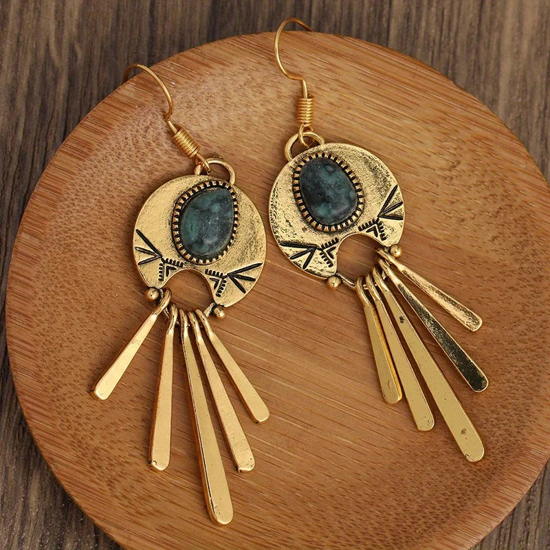 Retro bohemien lange oorbellen