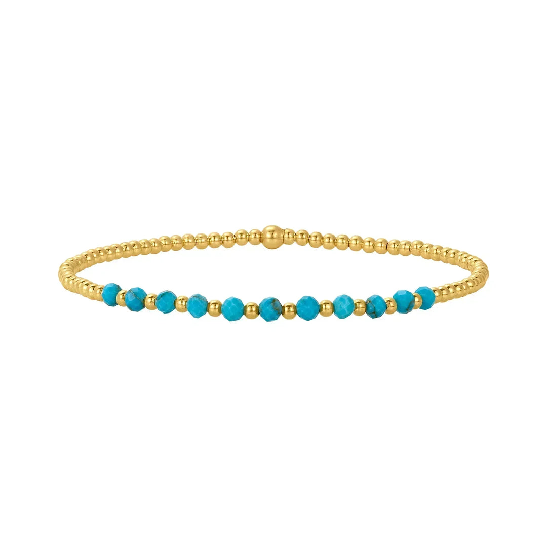Chic 18K Gold Turquoise Beaded Bracelet