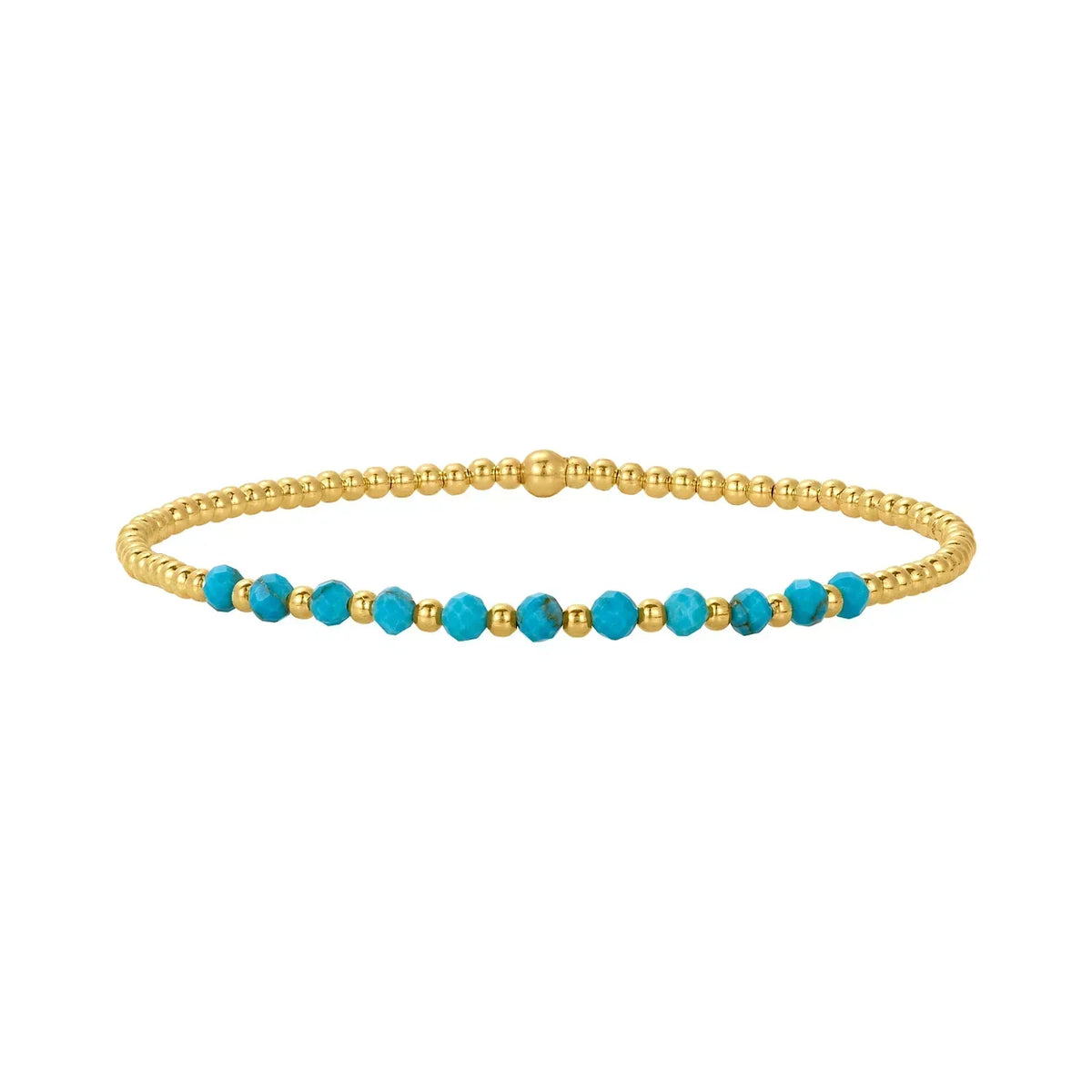 Chique 18K goudkleurige turkoois kralen armband