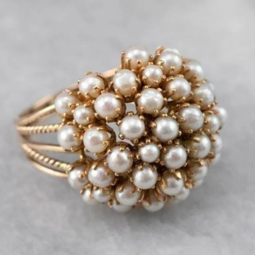 Bush - ring met ingelegde parels