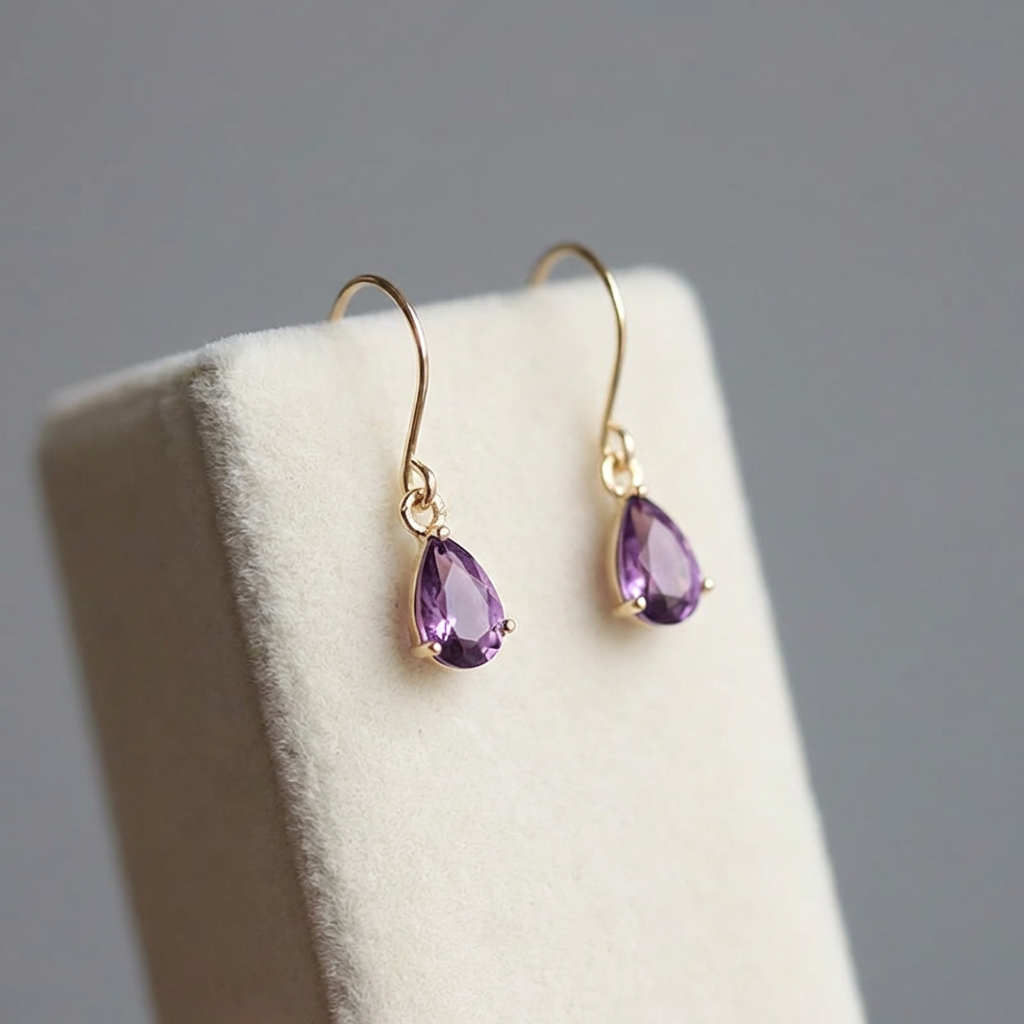 Vintage Baroque Court Style Purple Zirconia Earrings