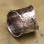Vintage verzilverde ring met bloemdesign