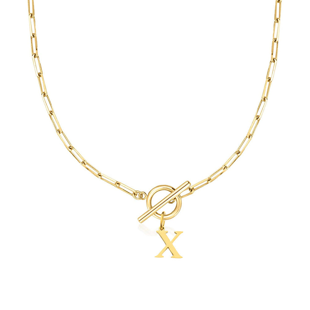 Paperclip initiaal ketting met ronde knevelsluiting