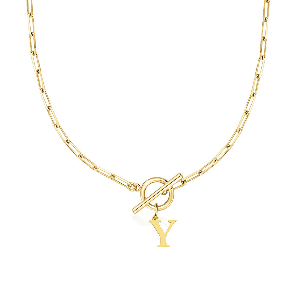Paperclip initiaal ketting met ronde knevelsluiting