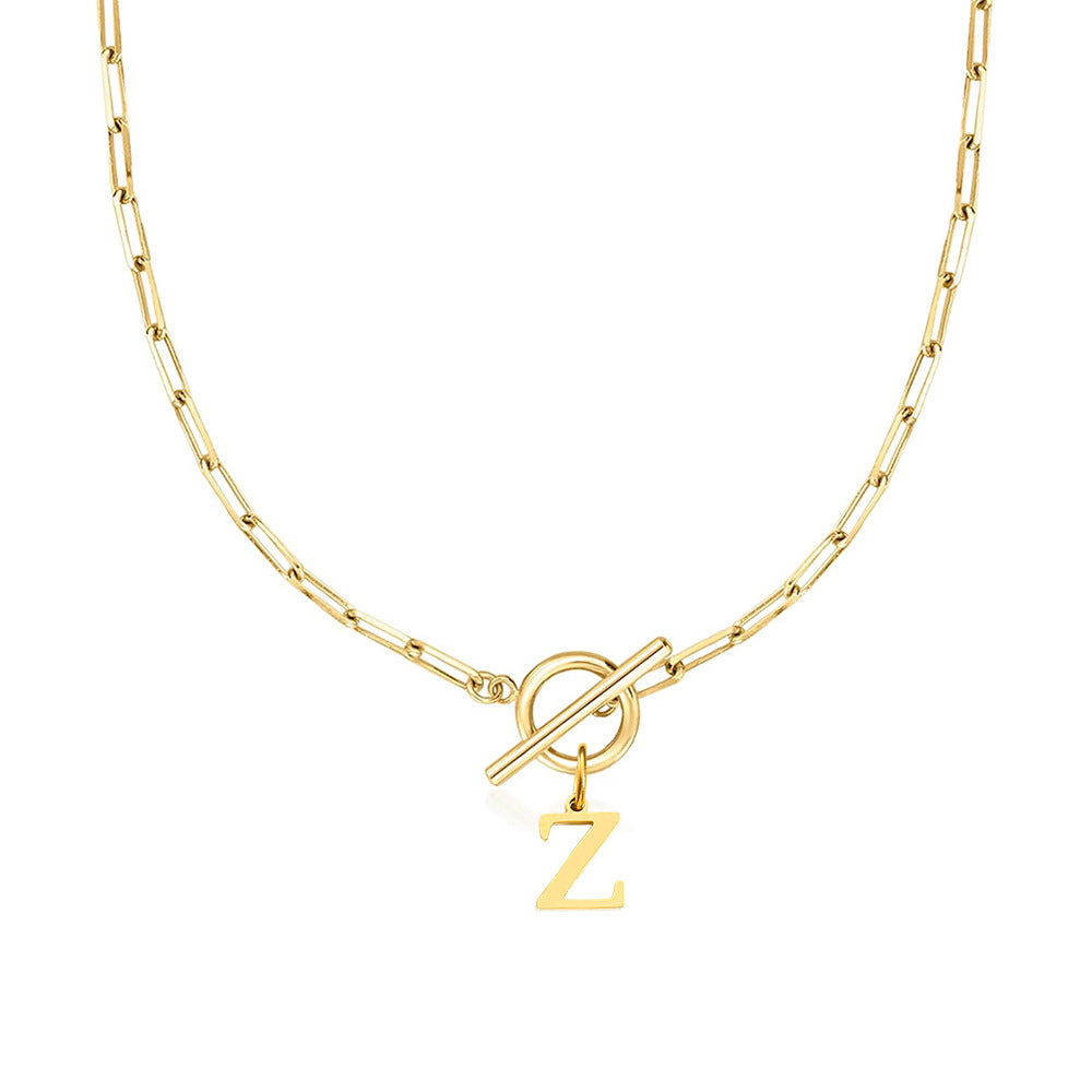 Paperclip initiaal ketting met ronde knevelsluiting