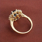 Vionne goudkleurige ring met saffier