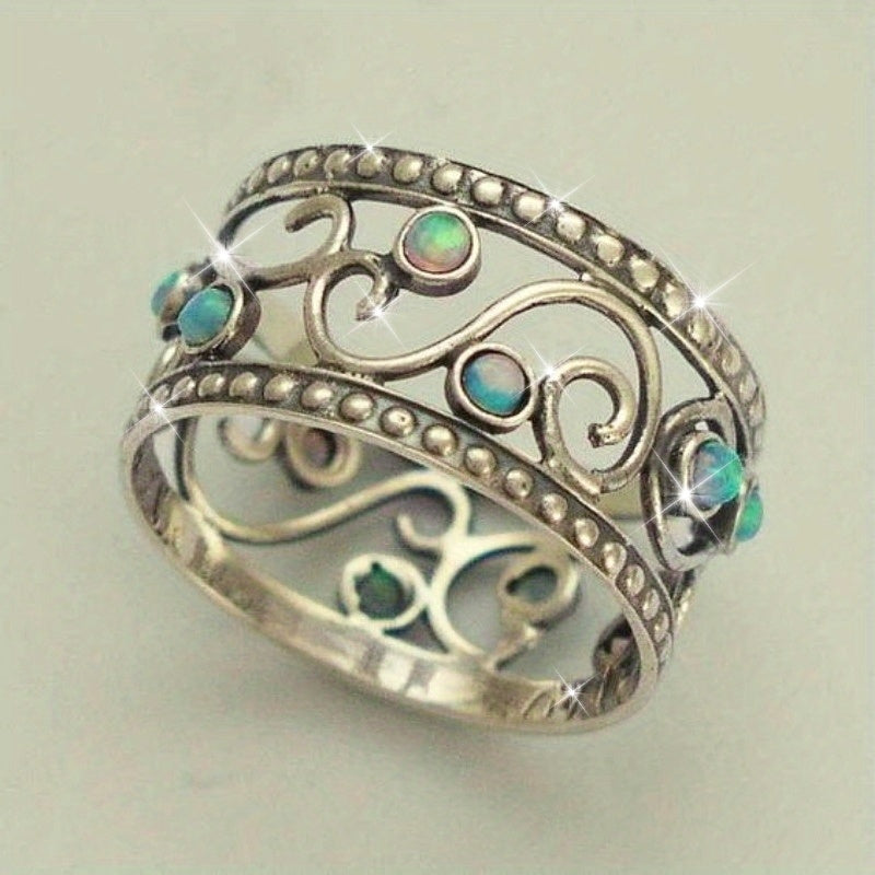 Vintage bohemien brede ring met opengewerkt design