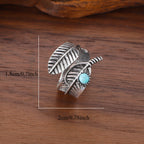 Boho veer turkoois sterling zilveren ring