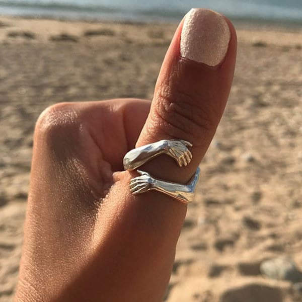 Zilverkleurige verstelbare knuffelring