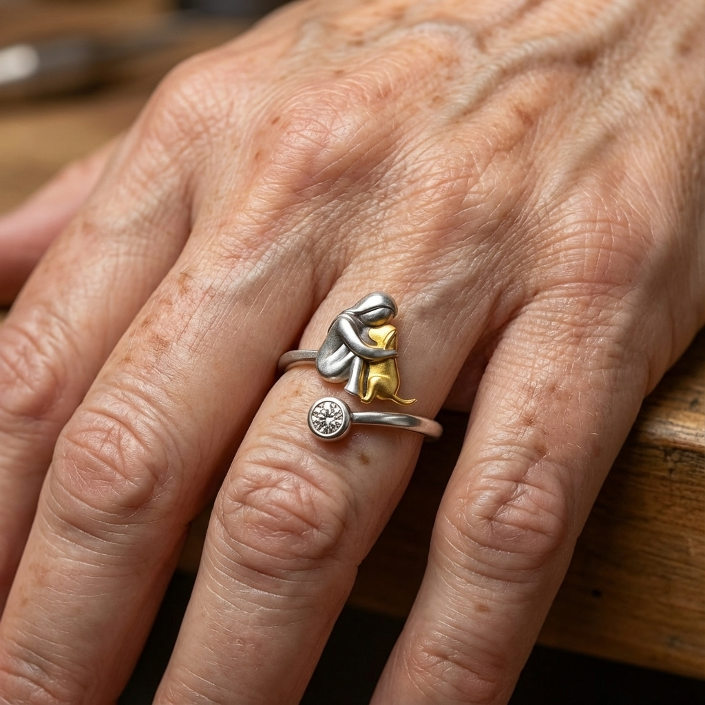 Zilveren hondenring met zirkoniastenen