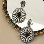 Vintage Bohemian Turquoise Round Pattern Earrings
