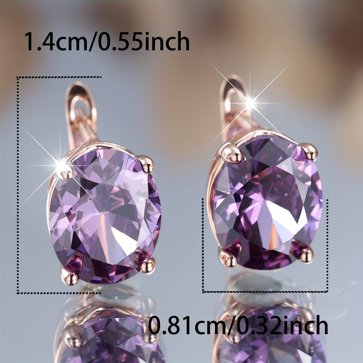 Elegante oorhangers met paarse zirkonia in boho stijl