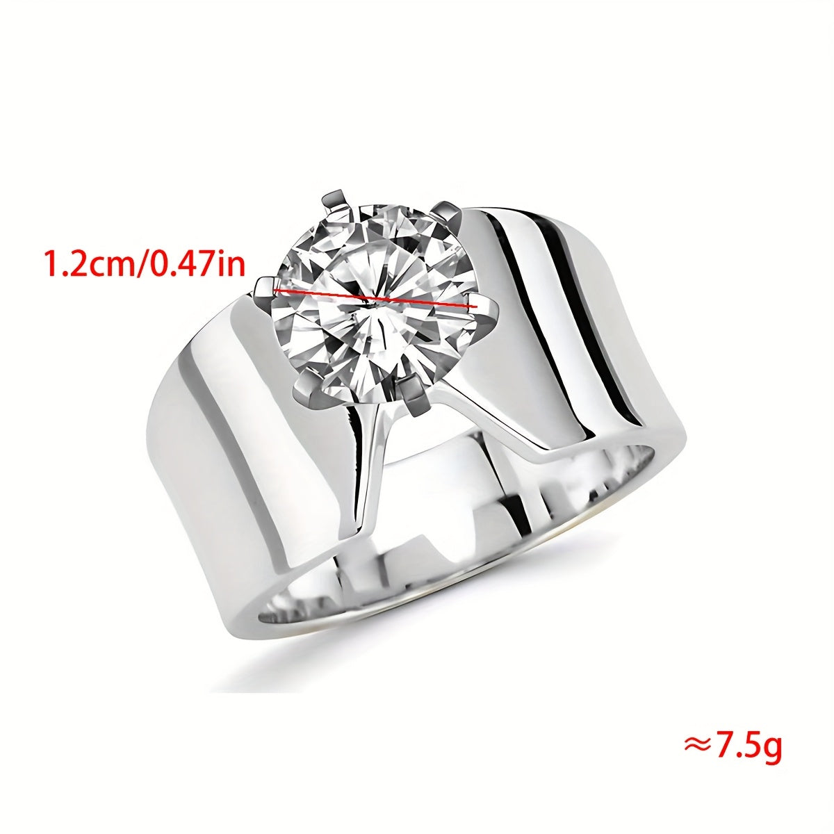 Bohemien zirkonia brede band ring