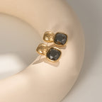 Vintage goudkleurige geometrische vierkante oorbellen