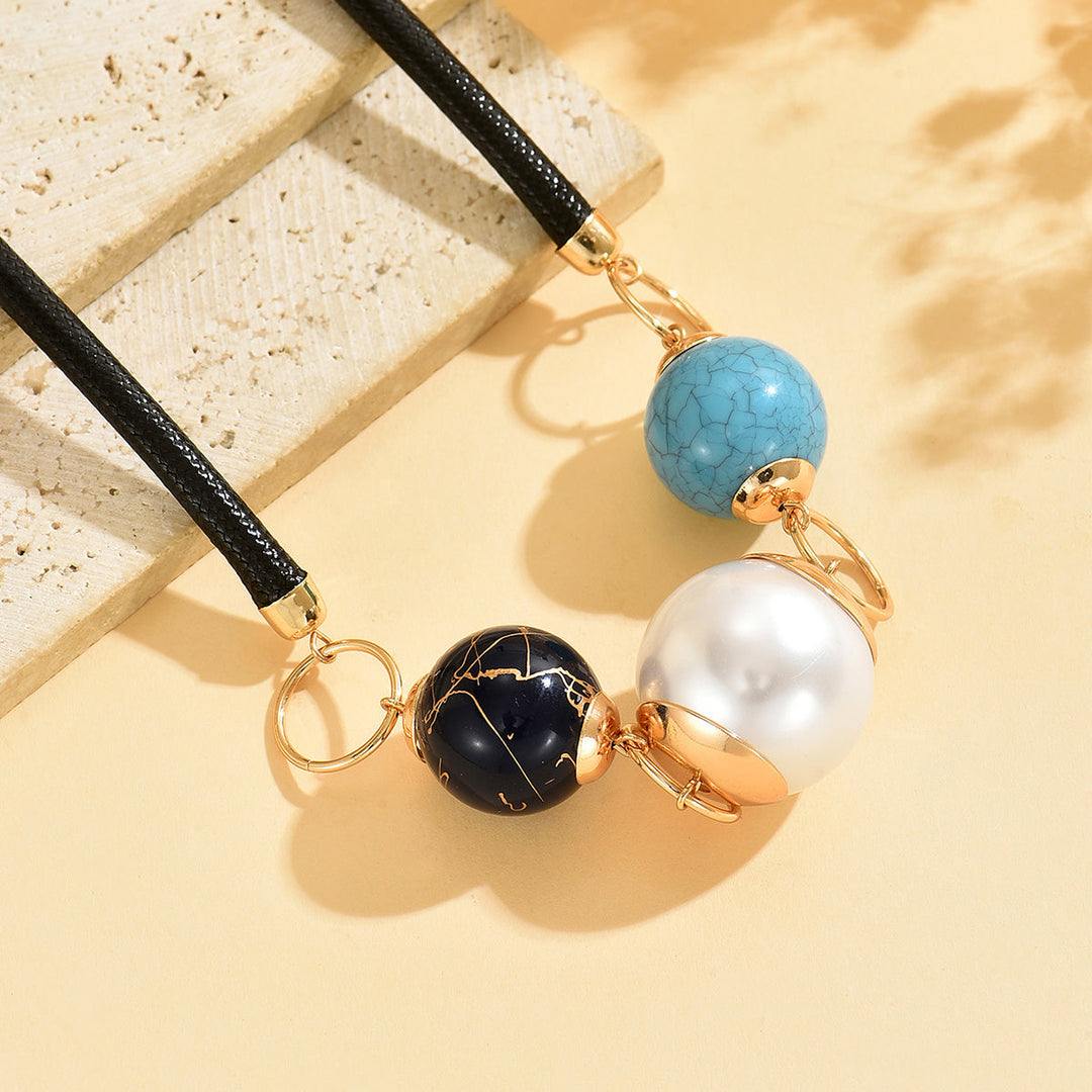 Bohemian Minimalist Pearl & Turquoise Bead Necklace