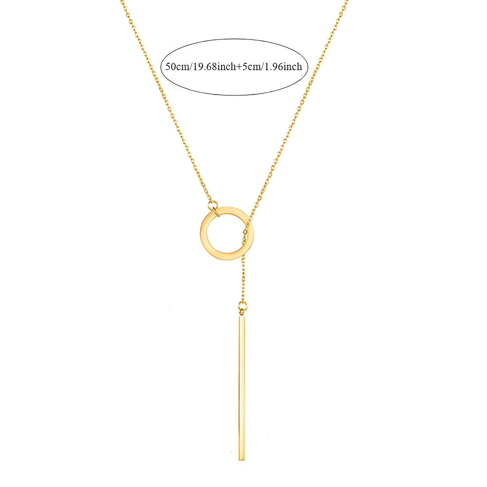 Moderne goudkleurige Y-ketting van roestvrij staal