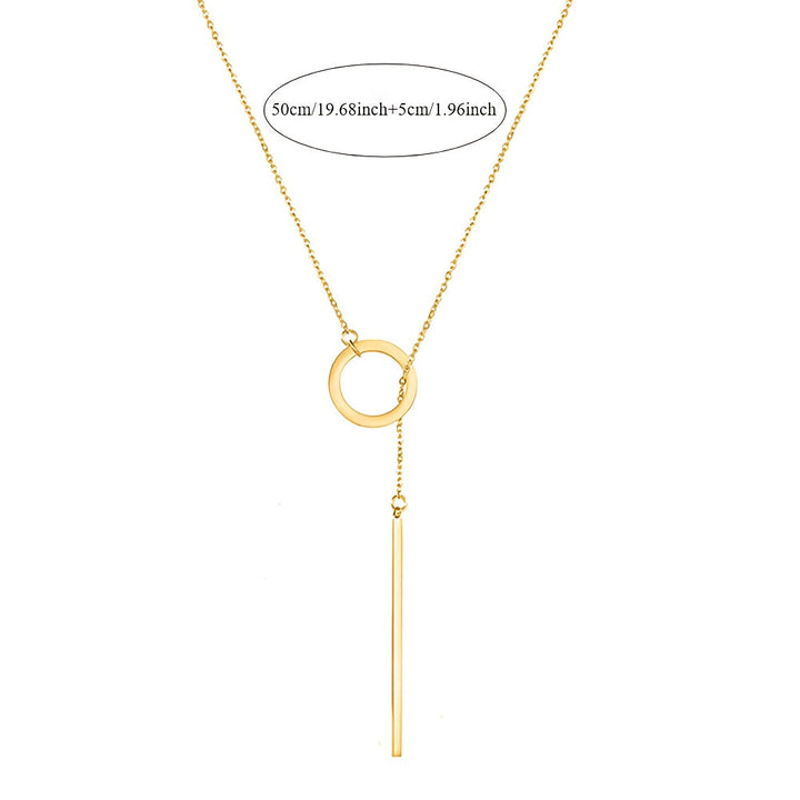 Modern Gold Y-Drop Necklace in Stainless Steel