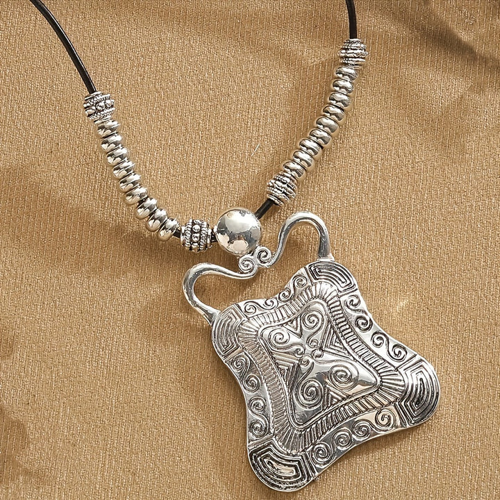 Vintage Antique Geometric Tribal Pendant Necklace