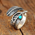 Boho veer turkoois sterling zilveren ring