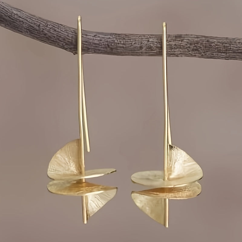 Vintage vergulde blad statement oorhangers