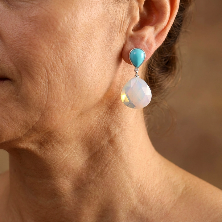 Bohemian Opal Waterdrop Dangle Earrings