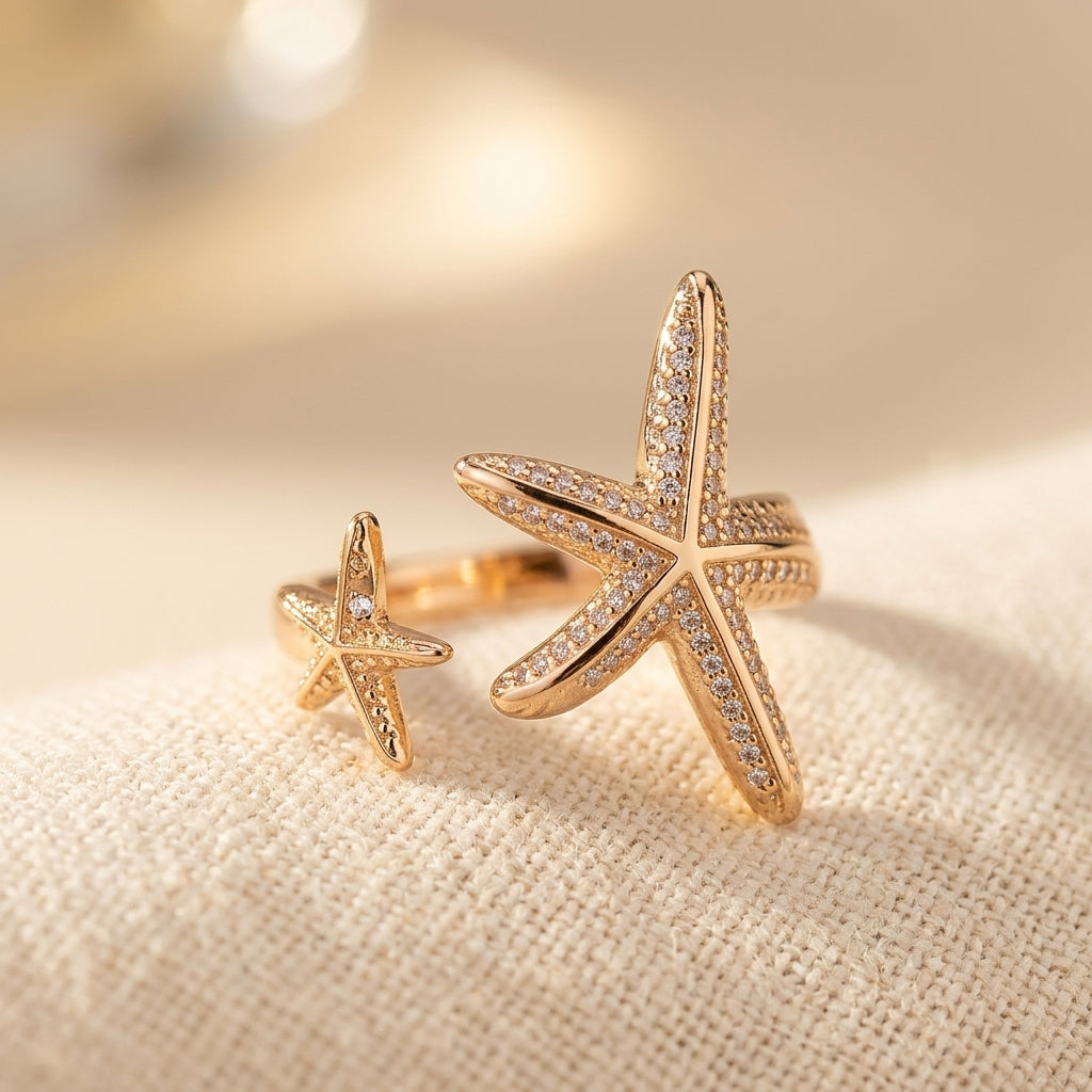 Elegante 14K vergulde strandring