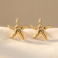 Bohemien 14K vergulde oorknopjes van legering
