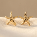 Bohemien 14K vergulde oorknopjes van legering