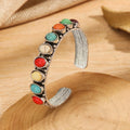 Vintage cuff armband met meerdere turkooizen stenen