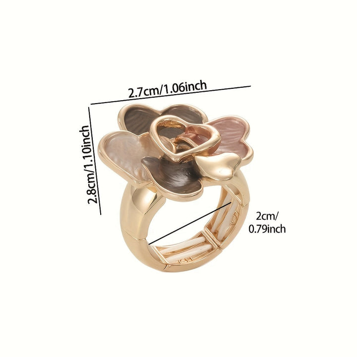 Bohemian Handmade Enamel Heart Shaped Gold Plated Rings