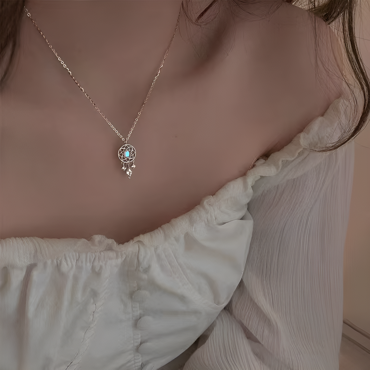 Maansteen ketting - dromenvanger