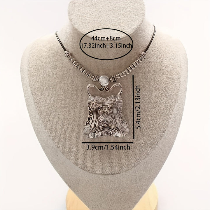 Vintage Antique Geometric Tribal Pendant Necklace