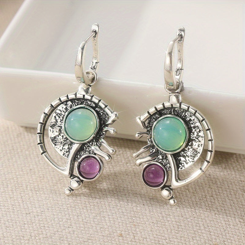 Elegante bohemien oorbellen met harssteen