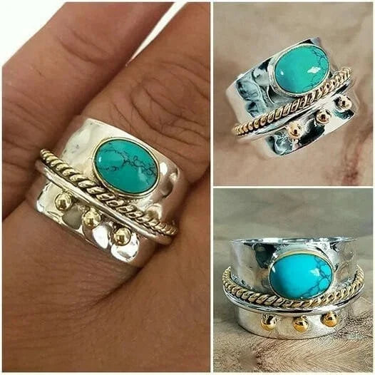 Elegante brede turkooizen ring